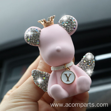 Diamond Studded Bear Portable Car Vent Aromatherapy Clip